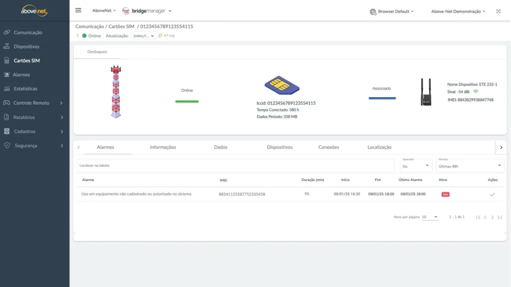Tela inicial do Bridgemanager